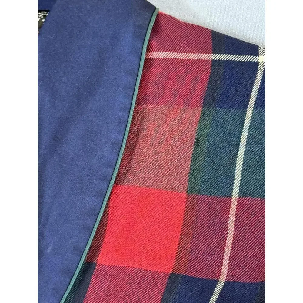Vintage Charles Good Night Robe Mens XL Red Green Silk Plaid Tartan Lounge 90s‎